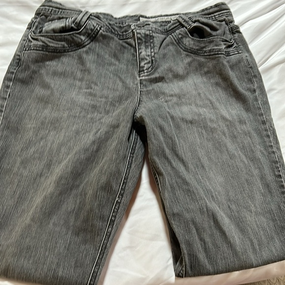 DKNY women’s 14 grey moto boot cut jean - Picture 2 of 3